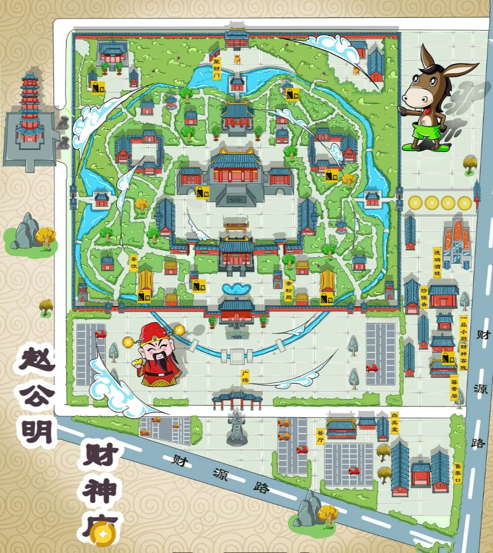 平潭寺庙类手绘地图